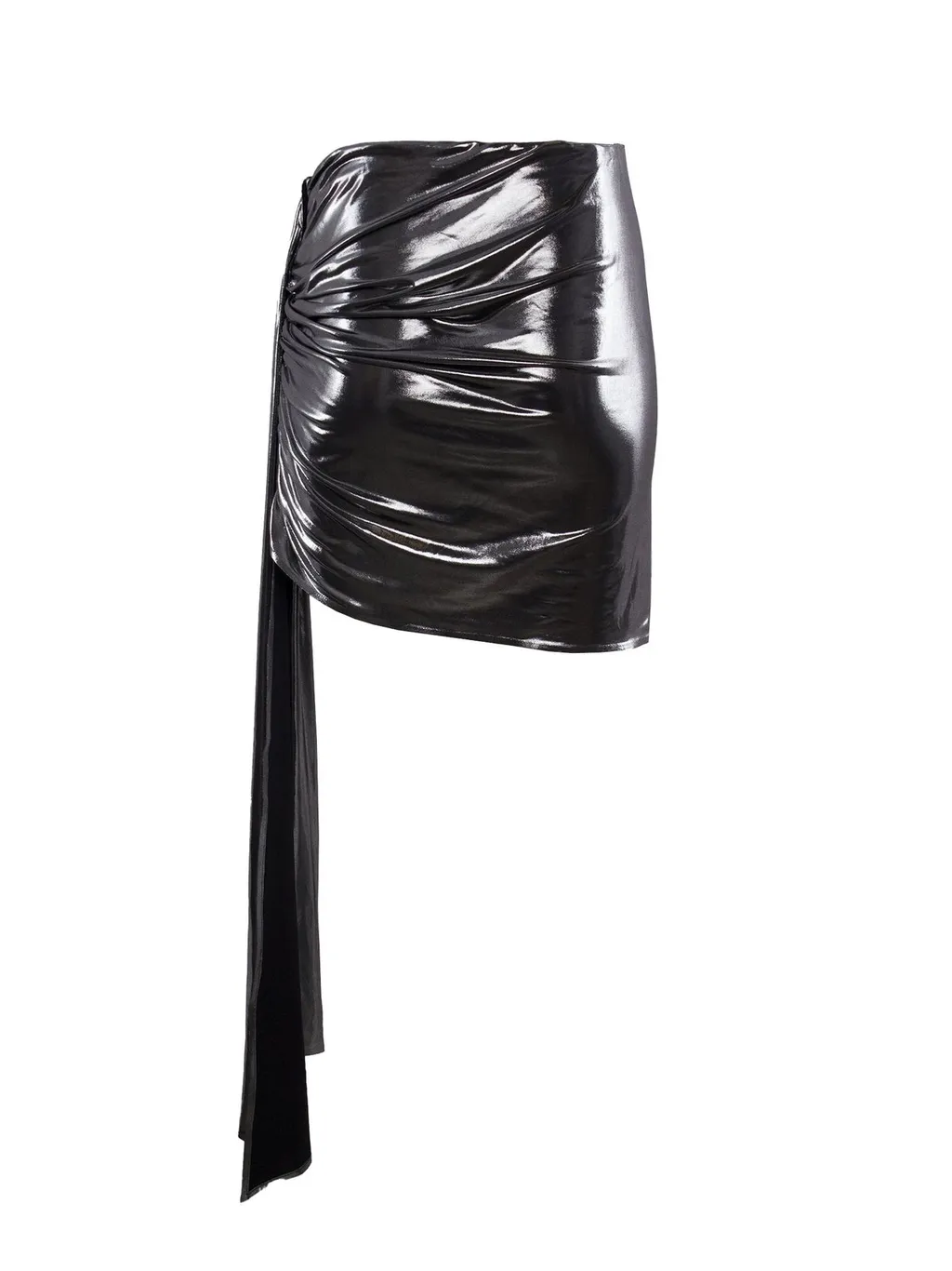 Asymmetric Ruched Mini Skirt
