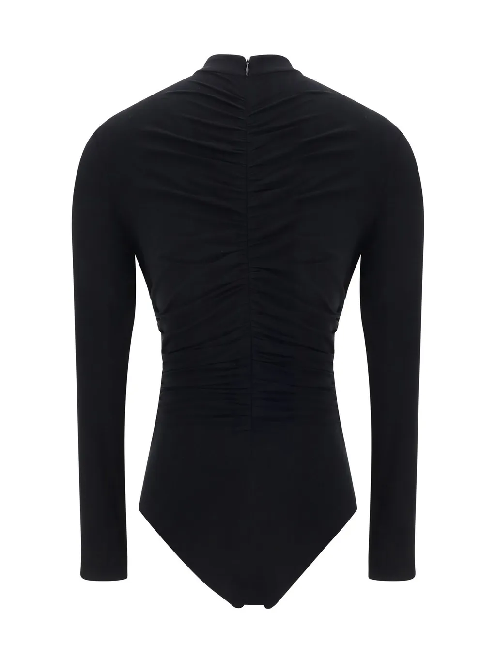Gathered High-Neck Bodysuit