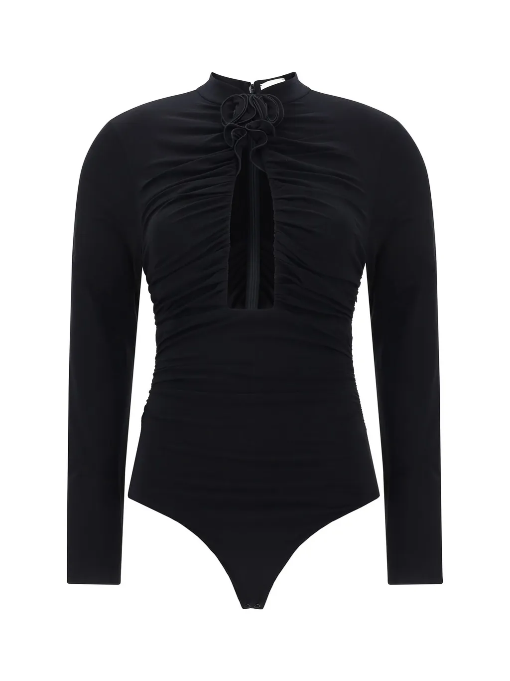Gathered High-Neck Bodysuit