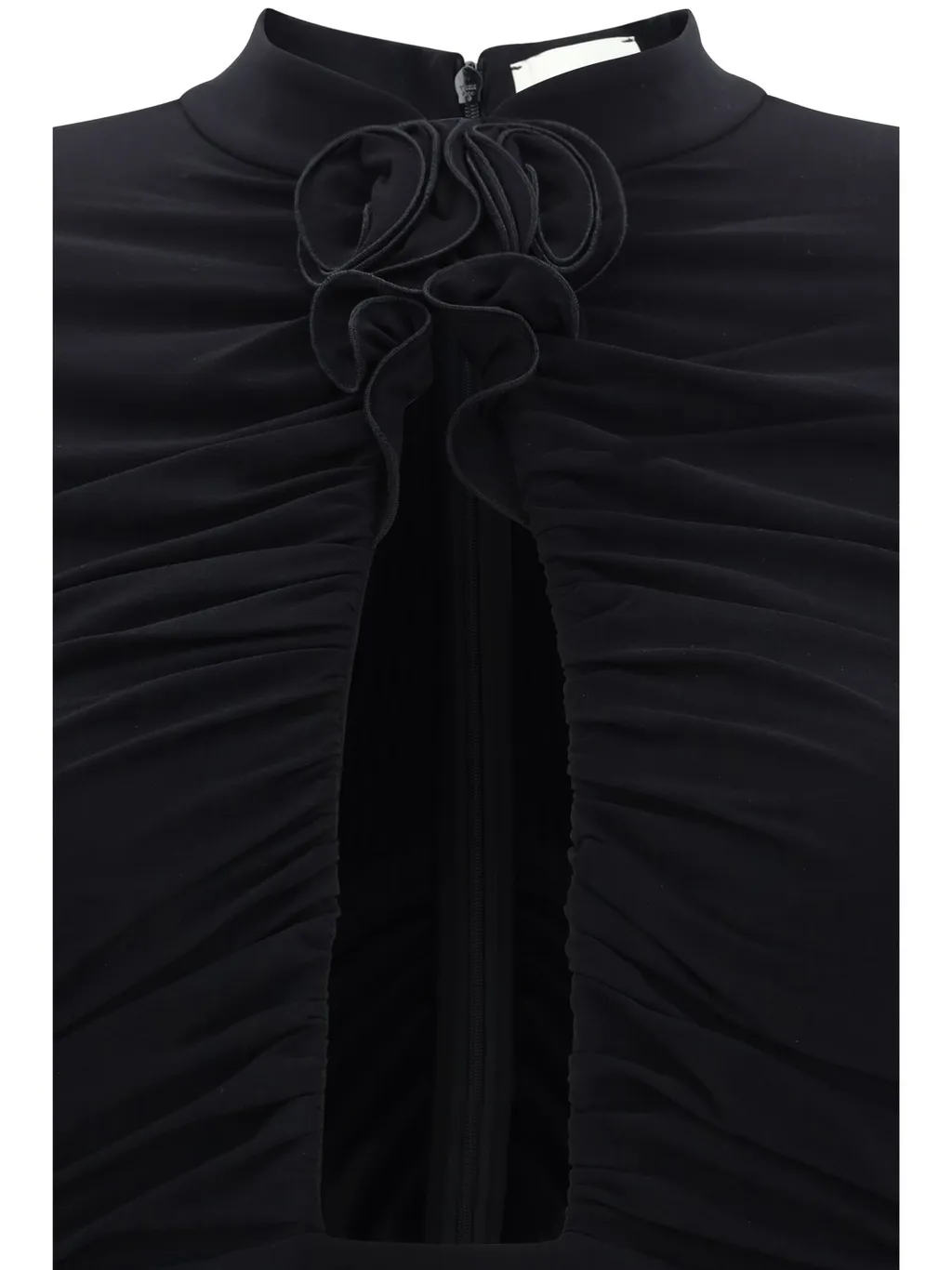 Gathered High-Neck Bodysuit