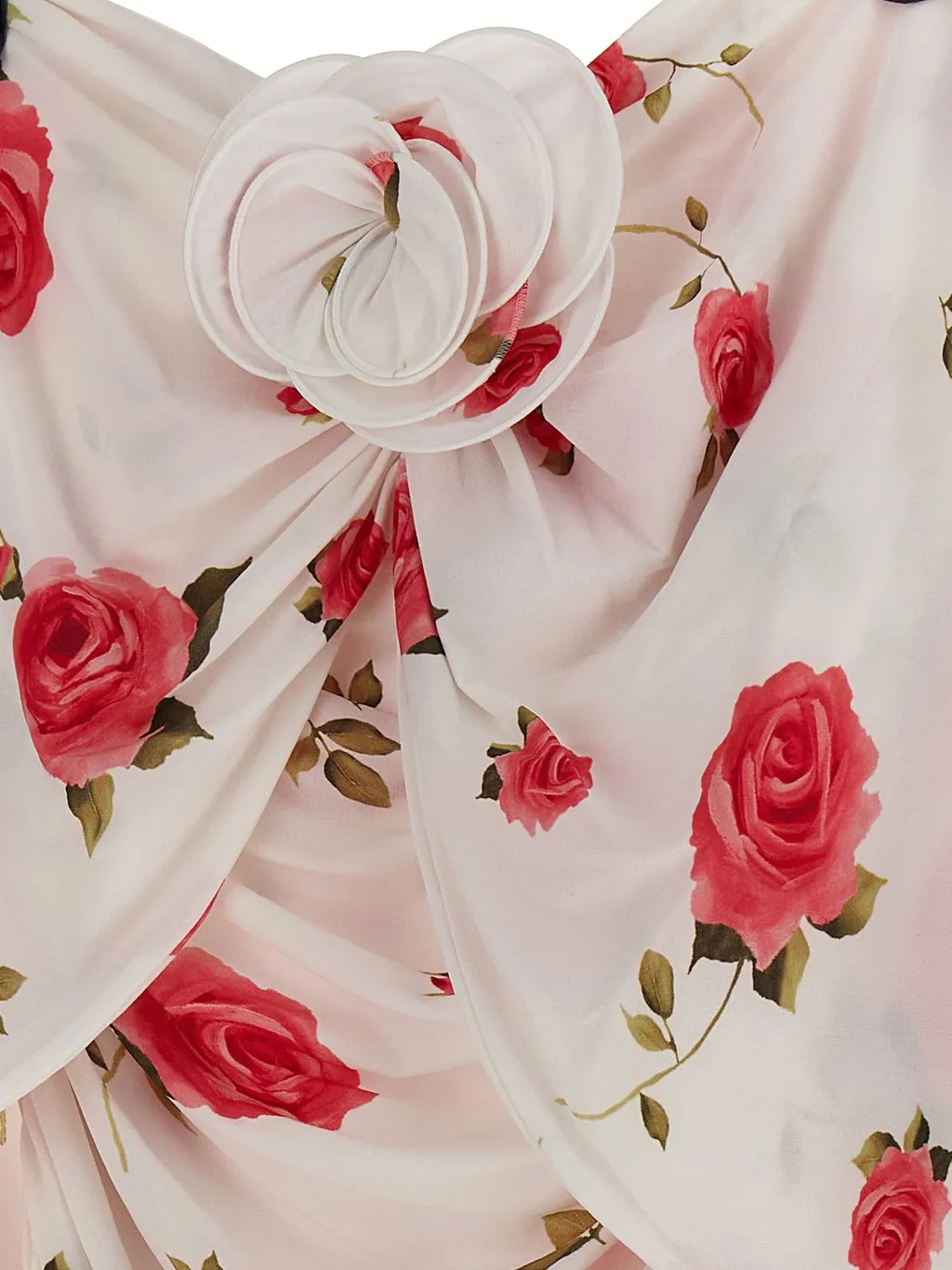 Ruched Flower Appliqué Wrapped Dress