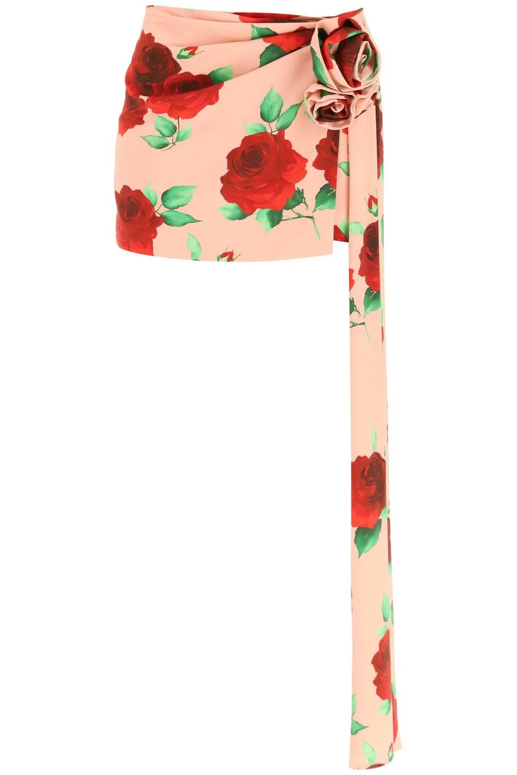 3D Rose Drap-Detailed Mini Skirt