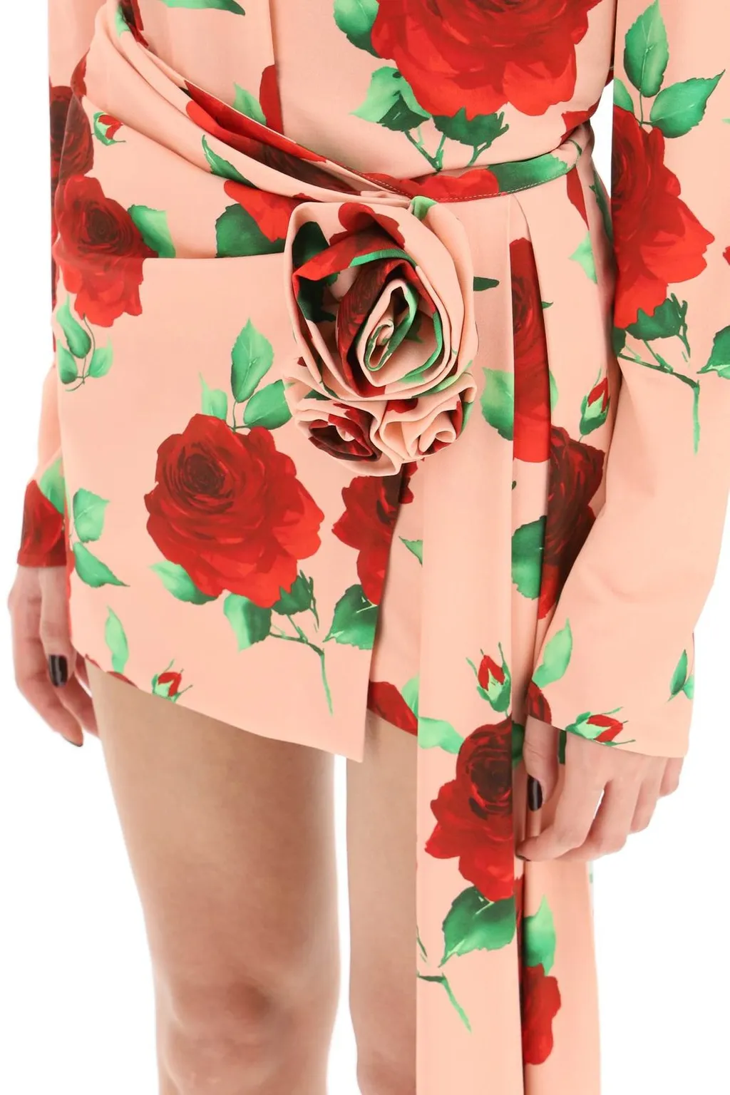 3D Rose Drap-Detailed Mini Skirt