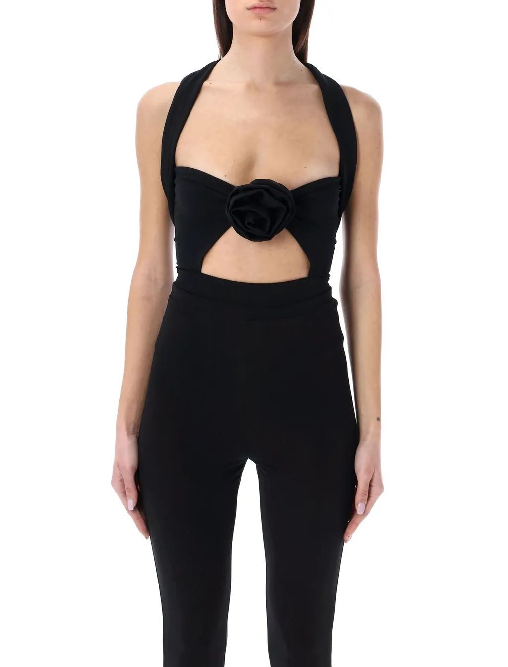 Rear Zipped Twisted Cut-Out Bodysuit