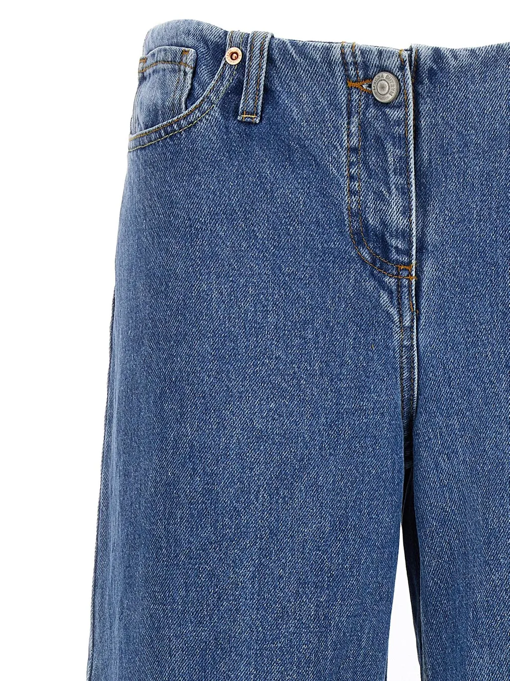 Ultra Low Waist Wide Leg Denim Jeans