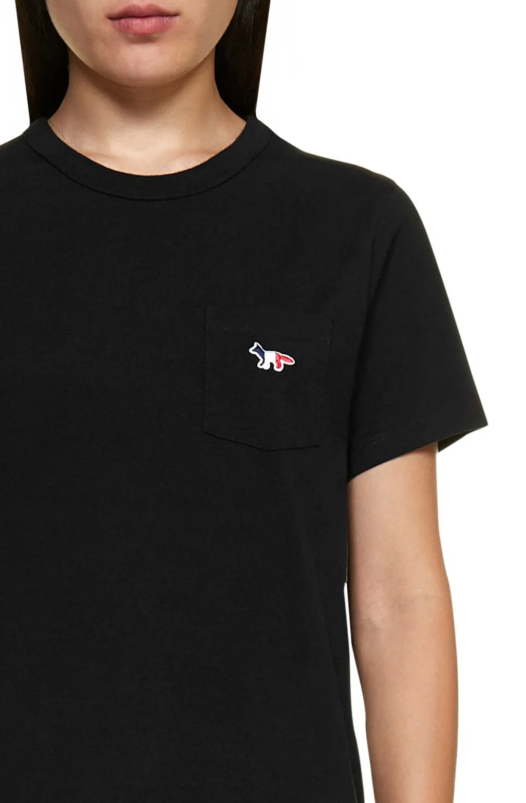 Tricolor Fox Patch Crewneck T-Shirt