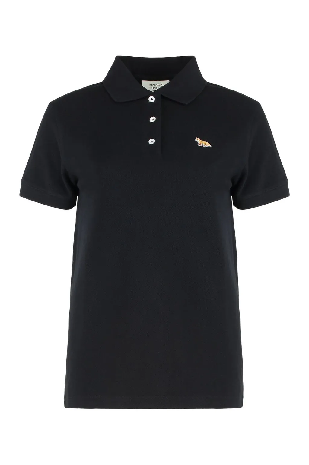 Short Sleeve Fox-Embroidered Polo Shirt