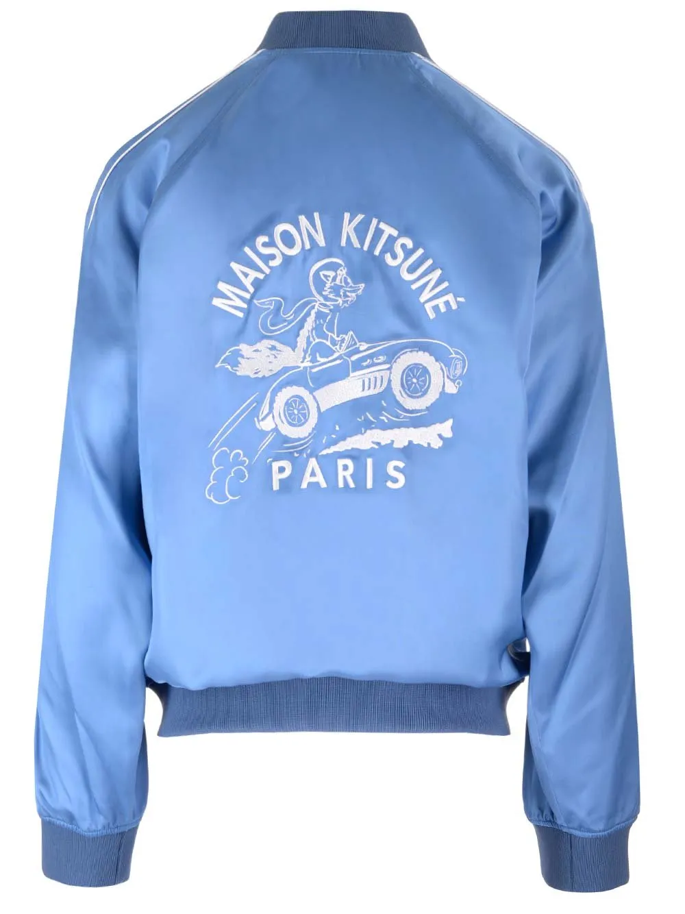 Teddy Logo Embroidered Satin Bomber Jacket