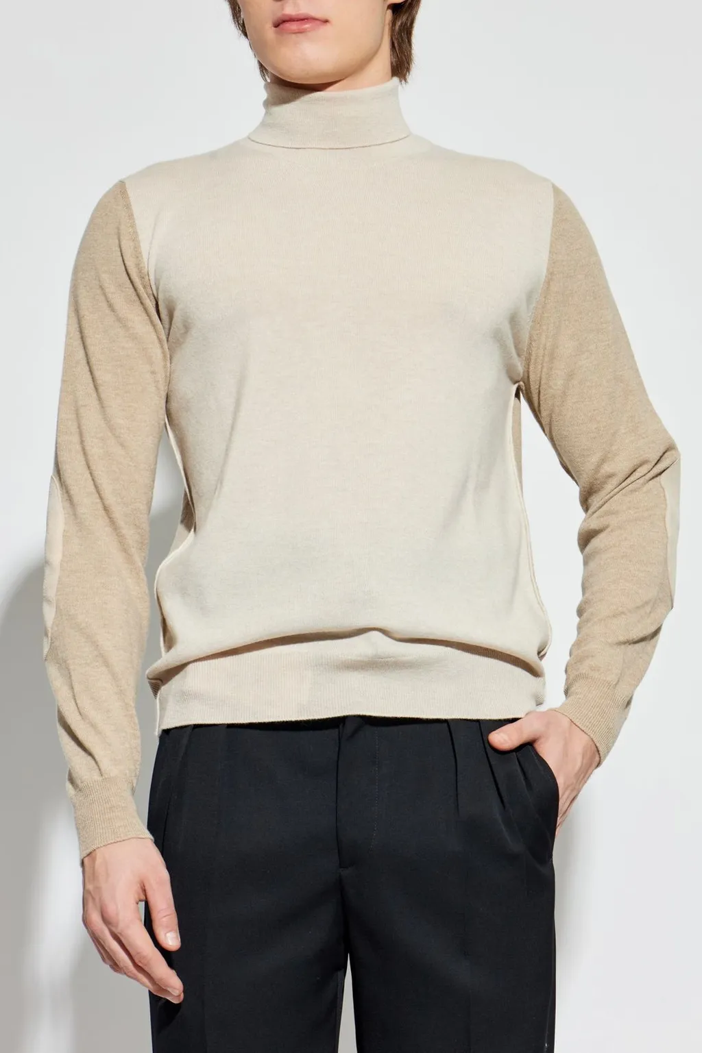 Two-Toned Turtleneck Knitted Jumper