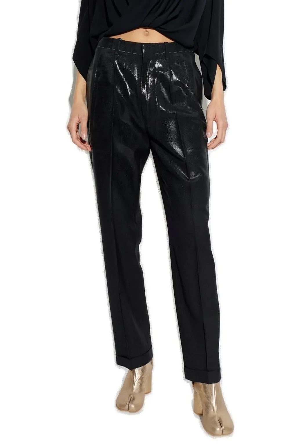 Shiny Crease Front Trousers