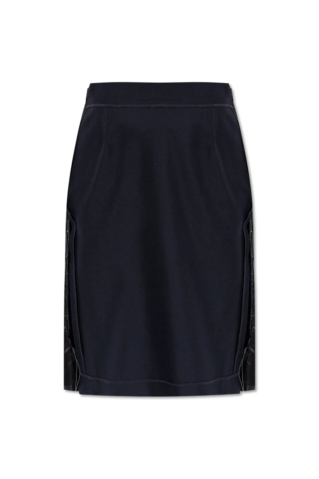Raw Hem Midi Skirt