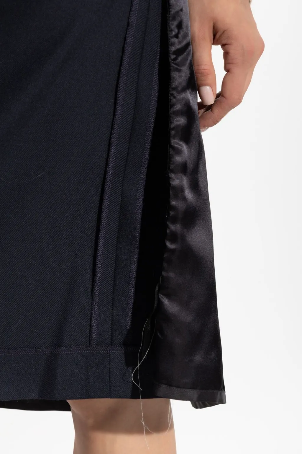 Raw Hem Midi Skirt