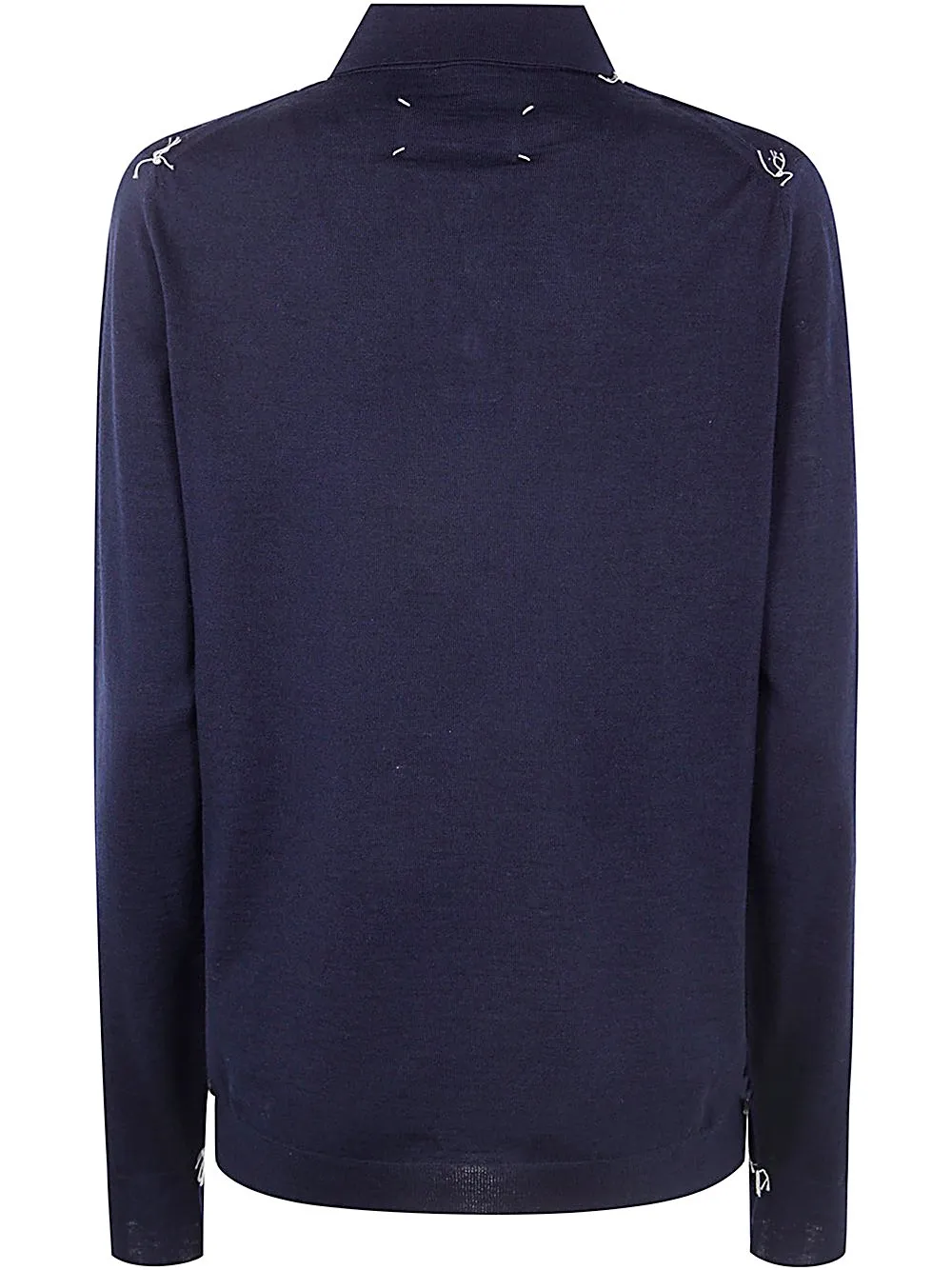 Long-Sleeved Knitted Polo Shirt