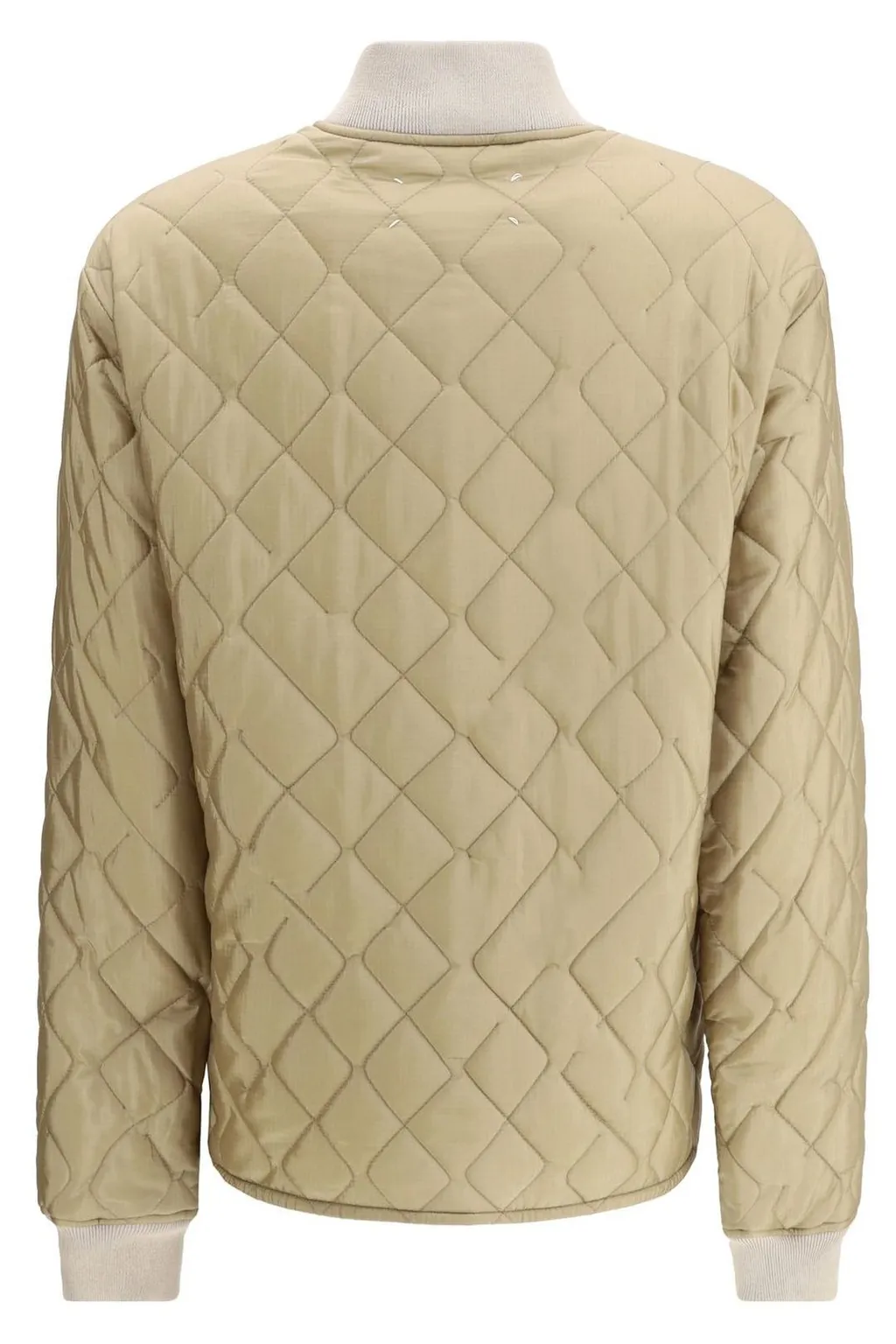 Quilted Snap-Button Bomber Jacket