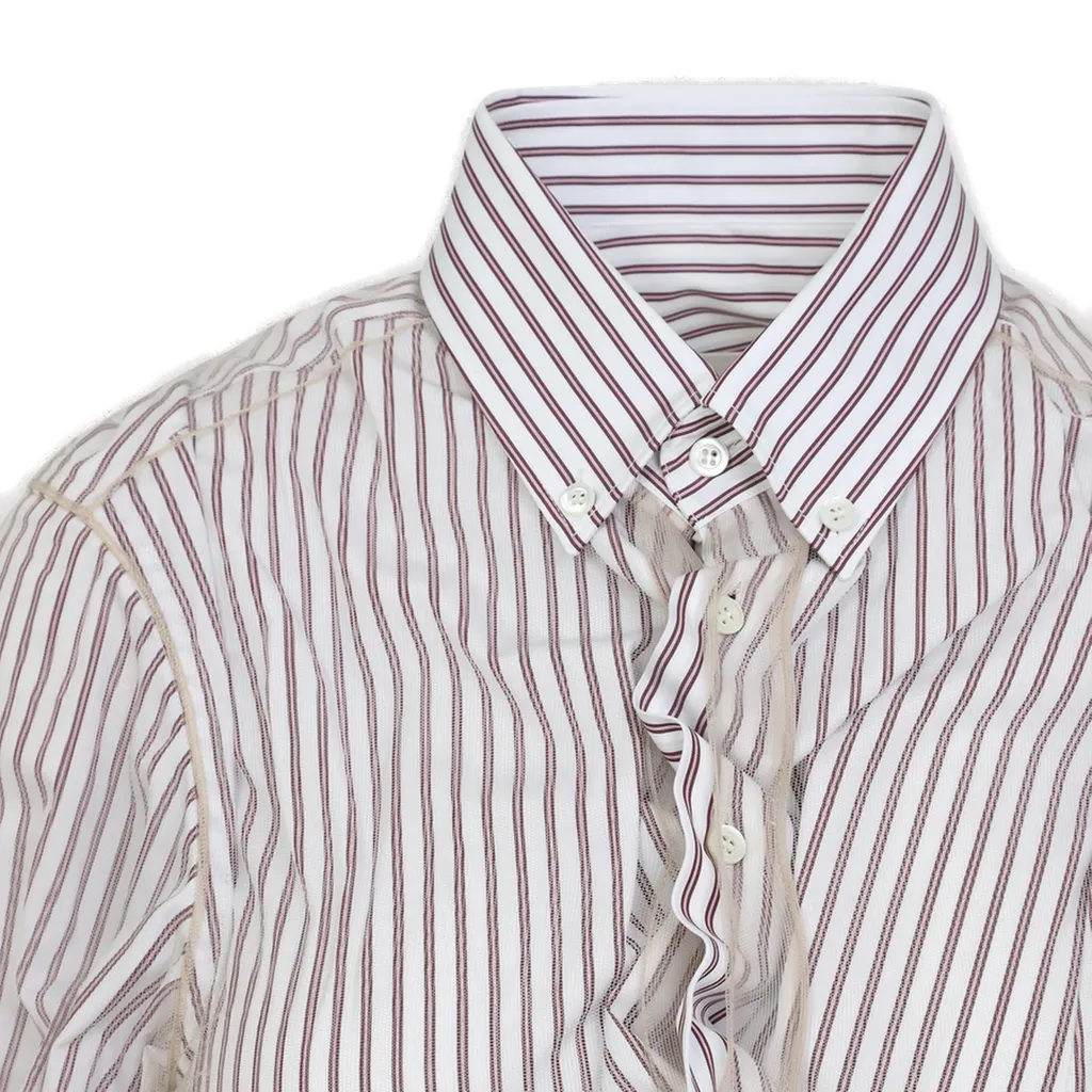Striped Ruffled Long-Sleeve Shirt