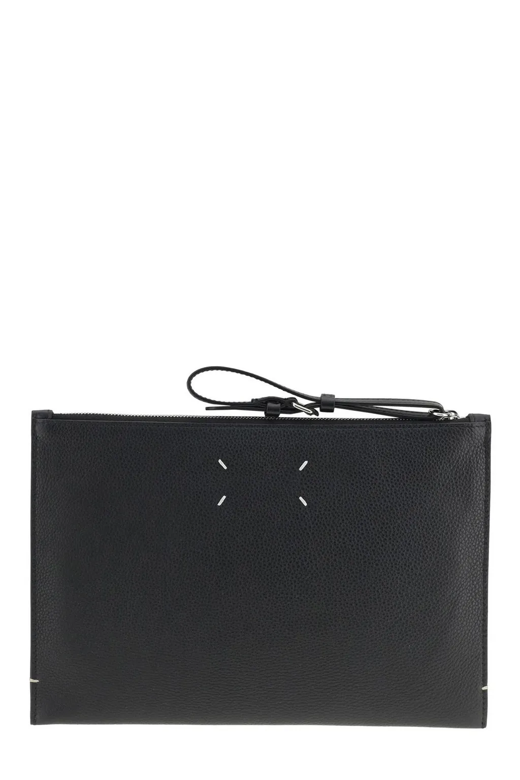 Stitched Logo Printed Pouch Bag