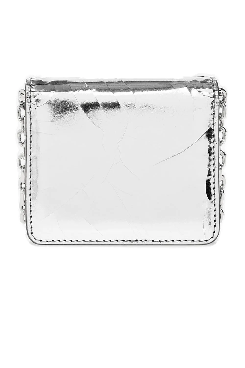 Metallic-Finish Chain-Linked Crossbody Bag