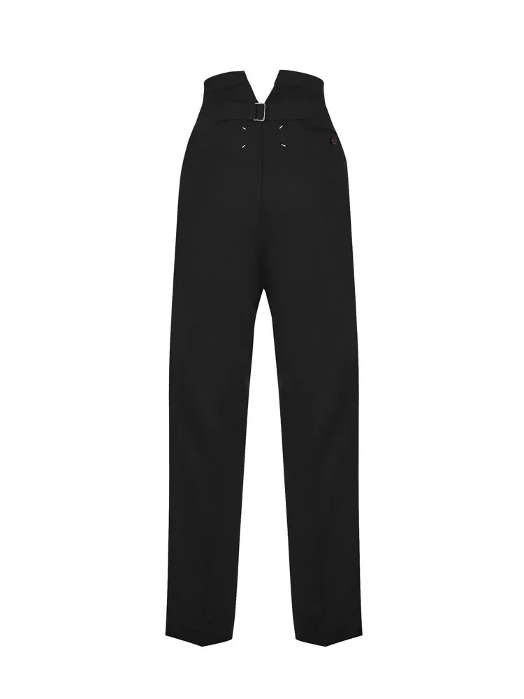 High-Waist Pressed Crease Trousers