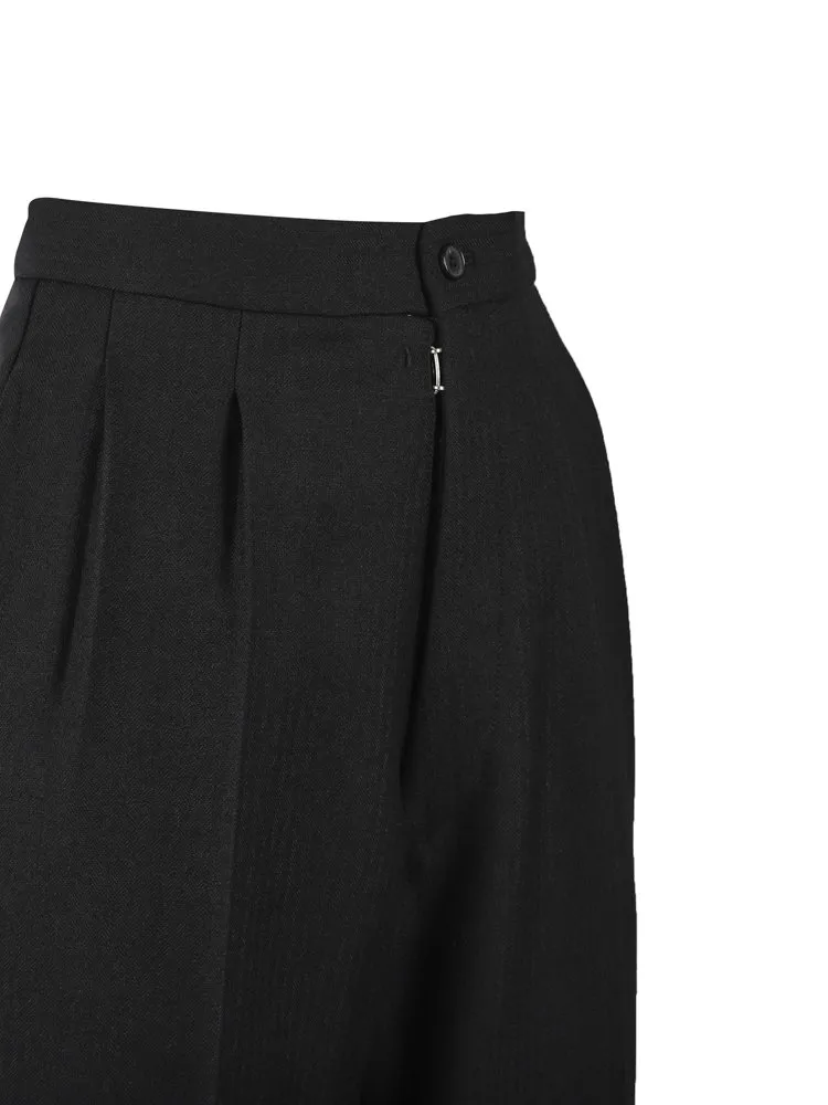 High-Waist Pressed Crease Trousers
