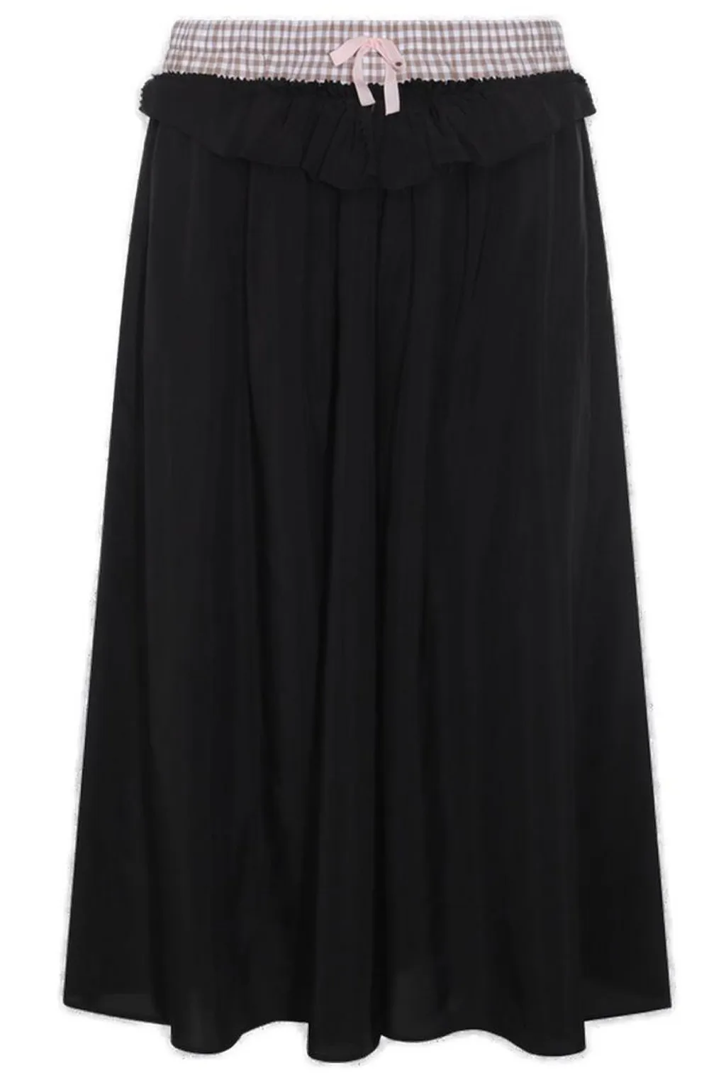 Panelled Pleated Midi Skirt