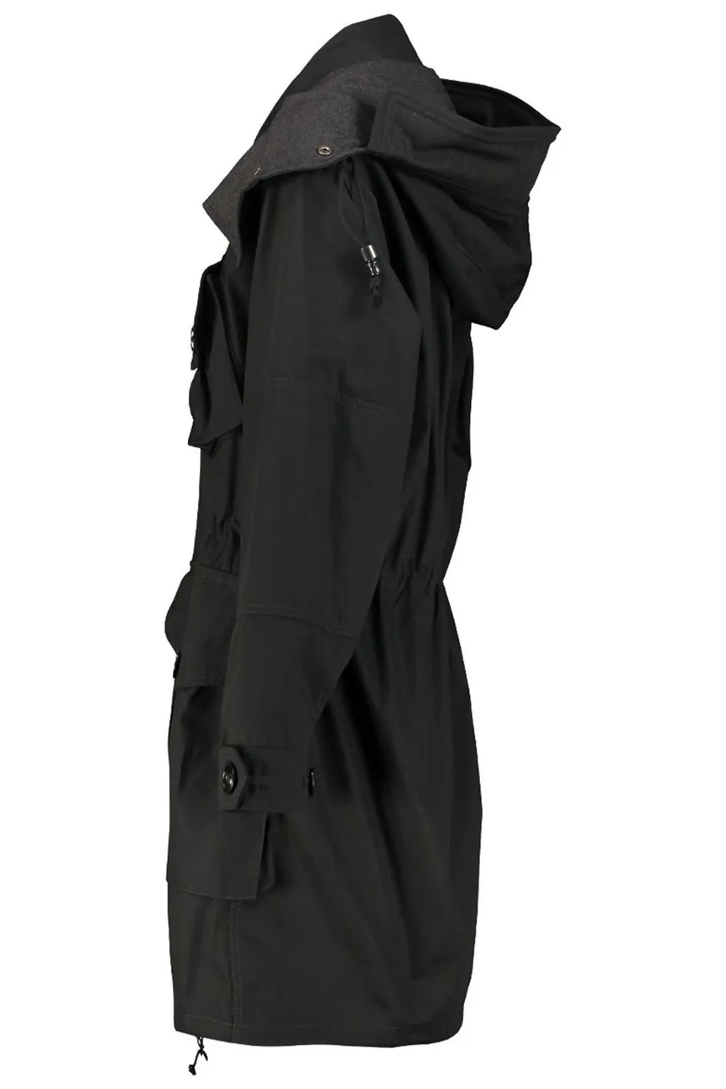 Buttoned Hooded Jacket