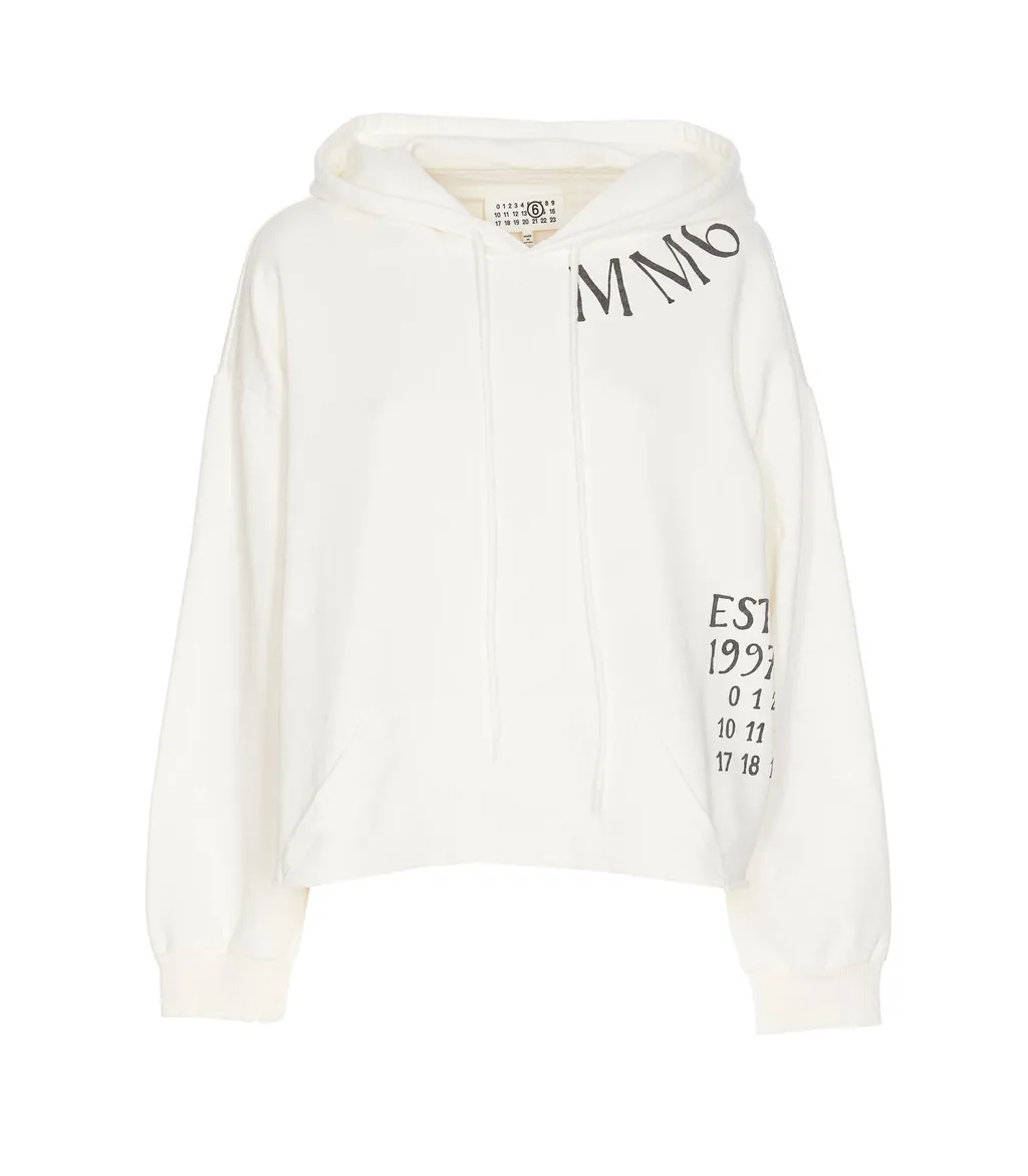 Logo-Printed Drop Shoulder Hoodie
