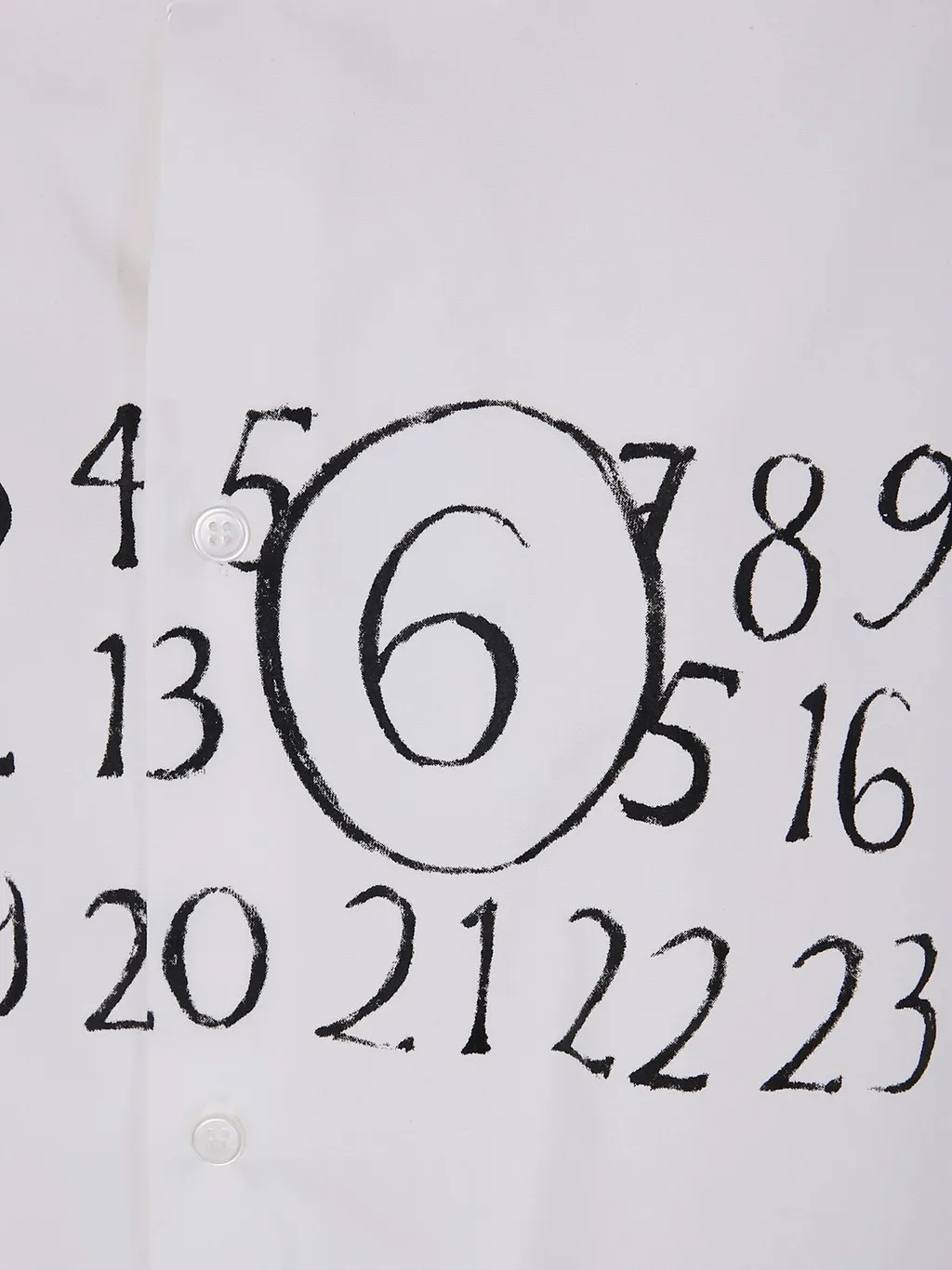 Signature Numbers Motif Buttoned Shirt Dress