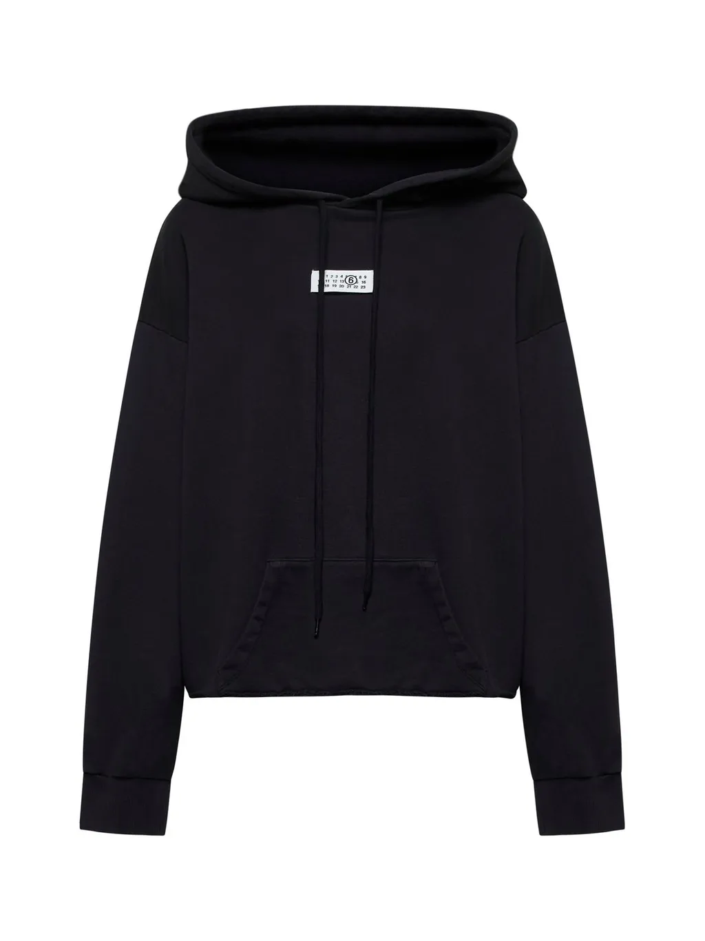 Numbers-Motif Drawstring Hoodie