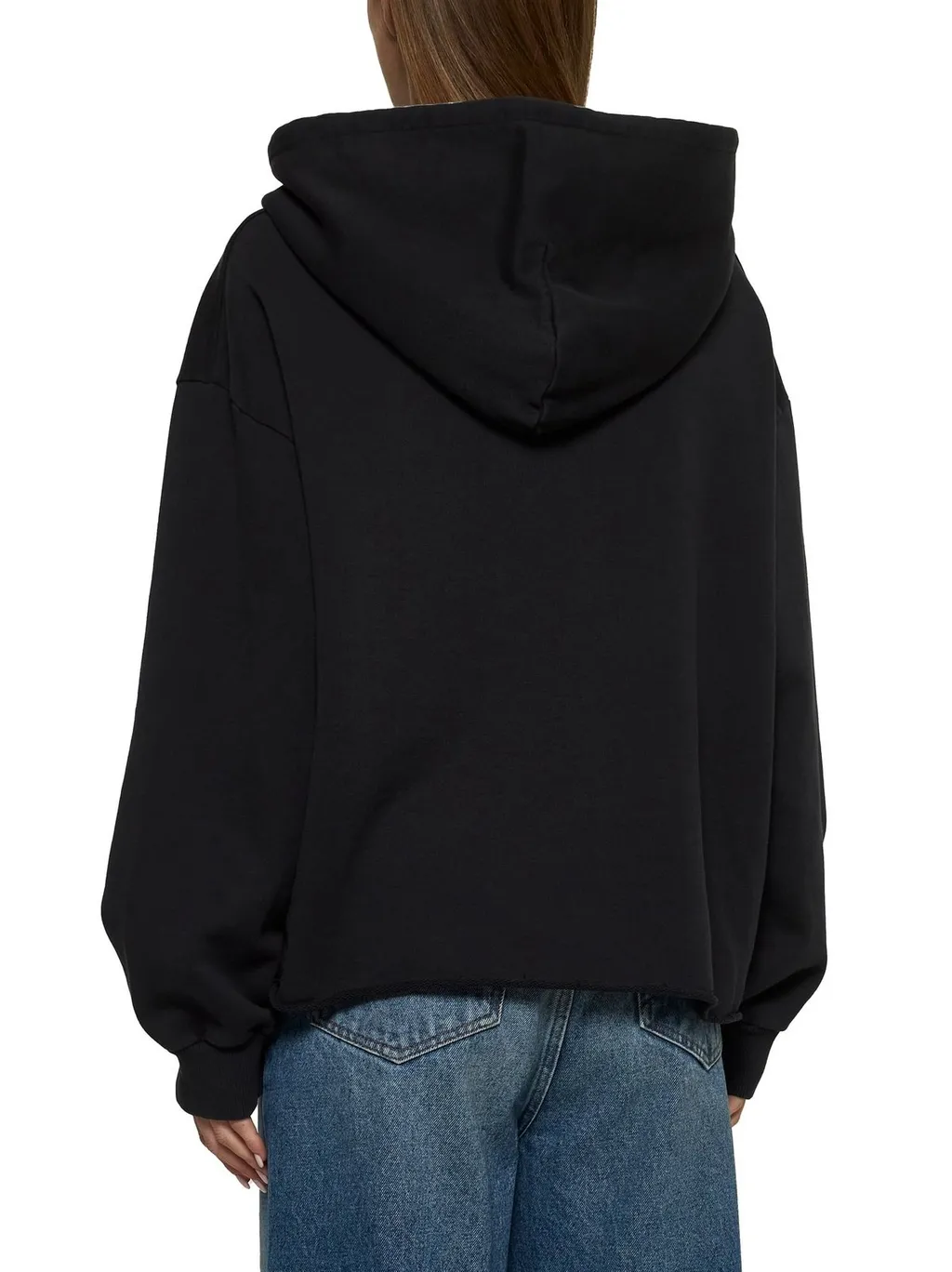 Numbers-Motif Drawstring Hoodie