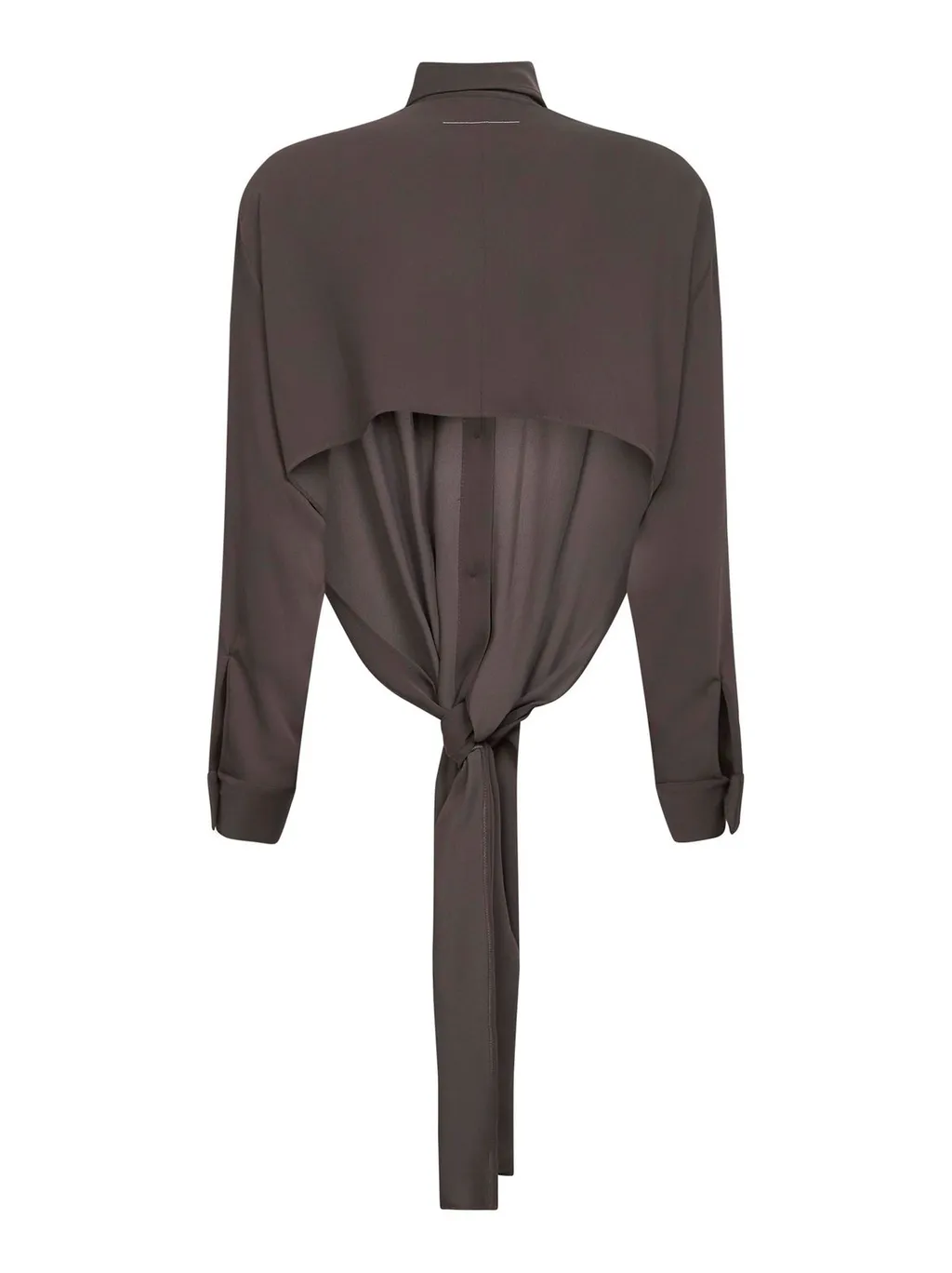 Long-Sleeved Straight Hem Shirt