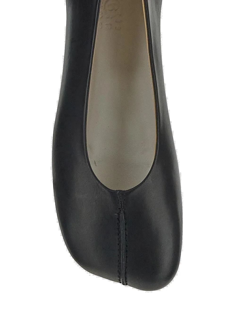 Stitch-Out Asymmetric Toe Ballerina Shoes