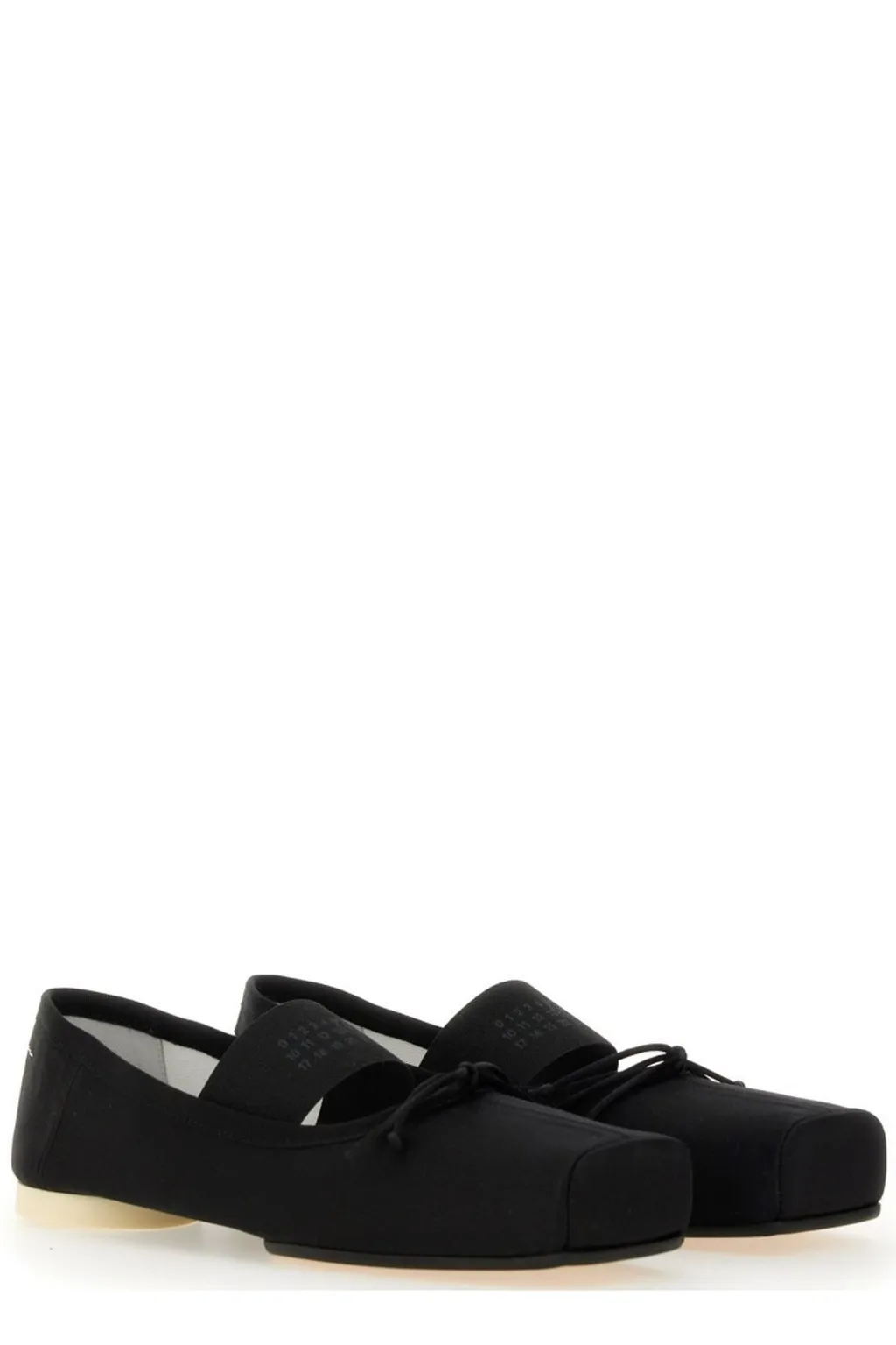 Anatomic Numbers-Motif Square-Toe Ballerina Shoes