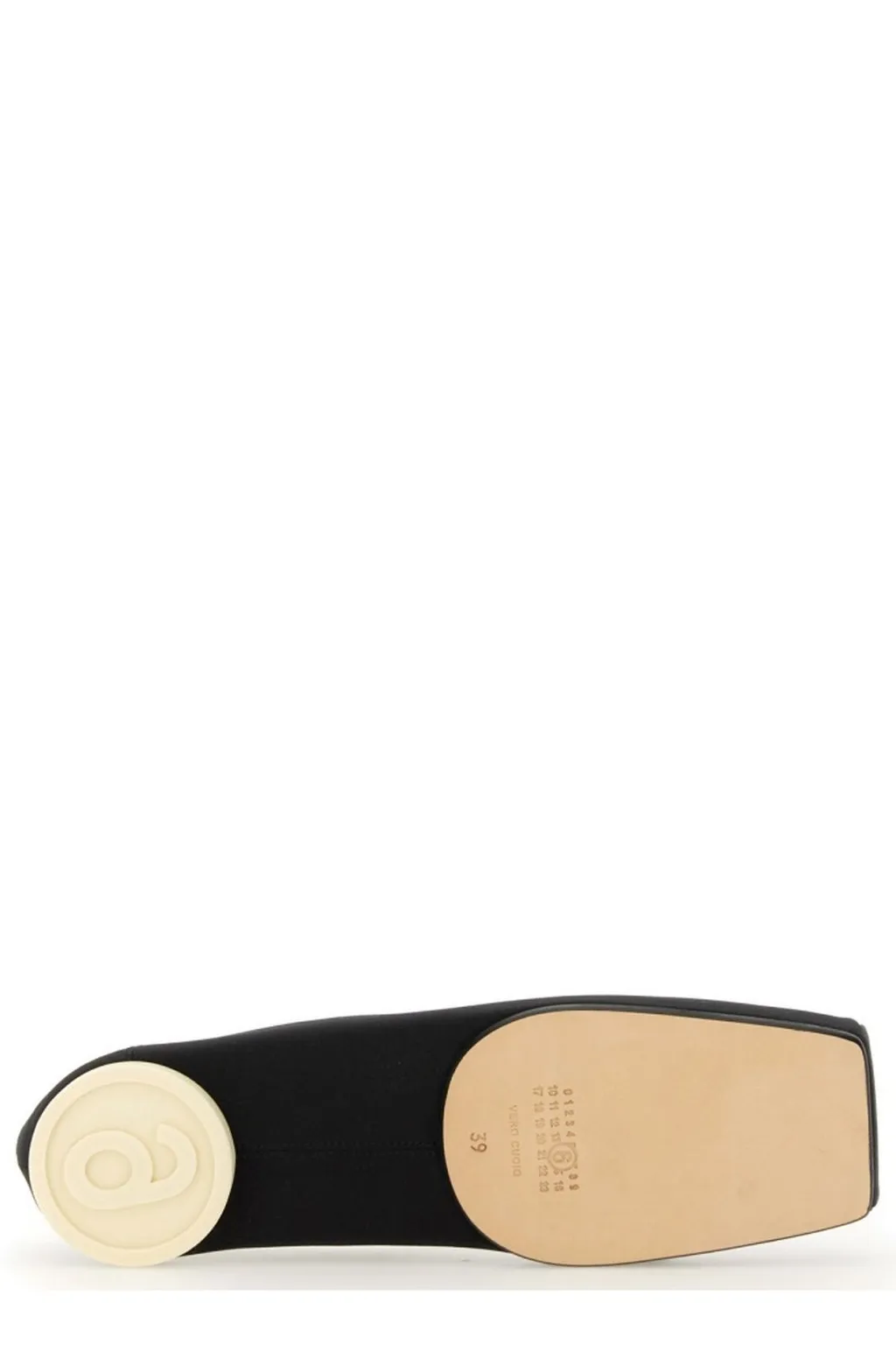 Anatomic Numbers-Motif Square-Toe Ballerina Shoes