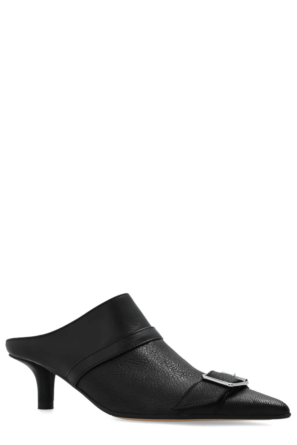 Pointed-Toe Buckle-Detailed Mules