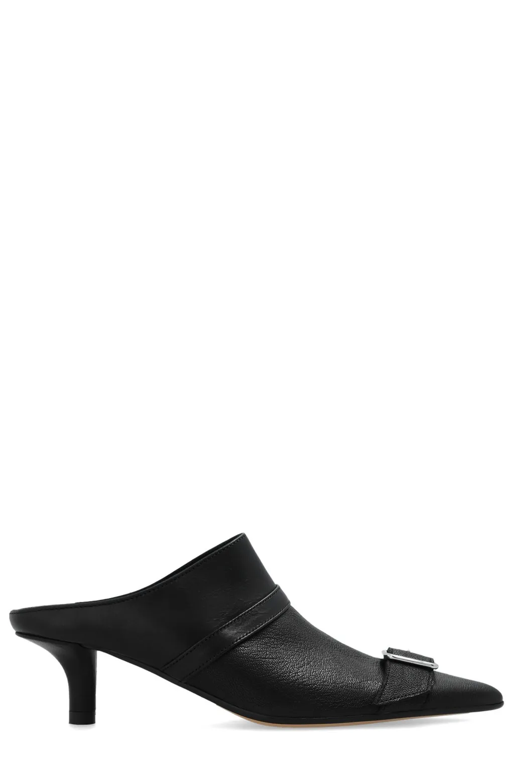 Pointed-Toe Buckle-Detailed Mules