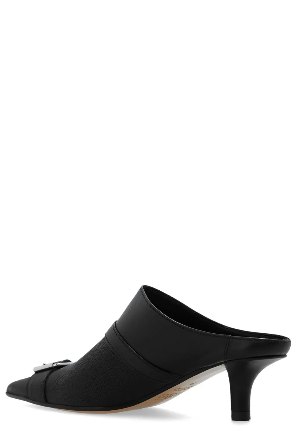 Pointed-Toe Buckle-Detailed Mules