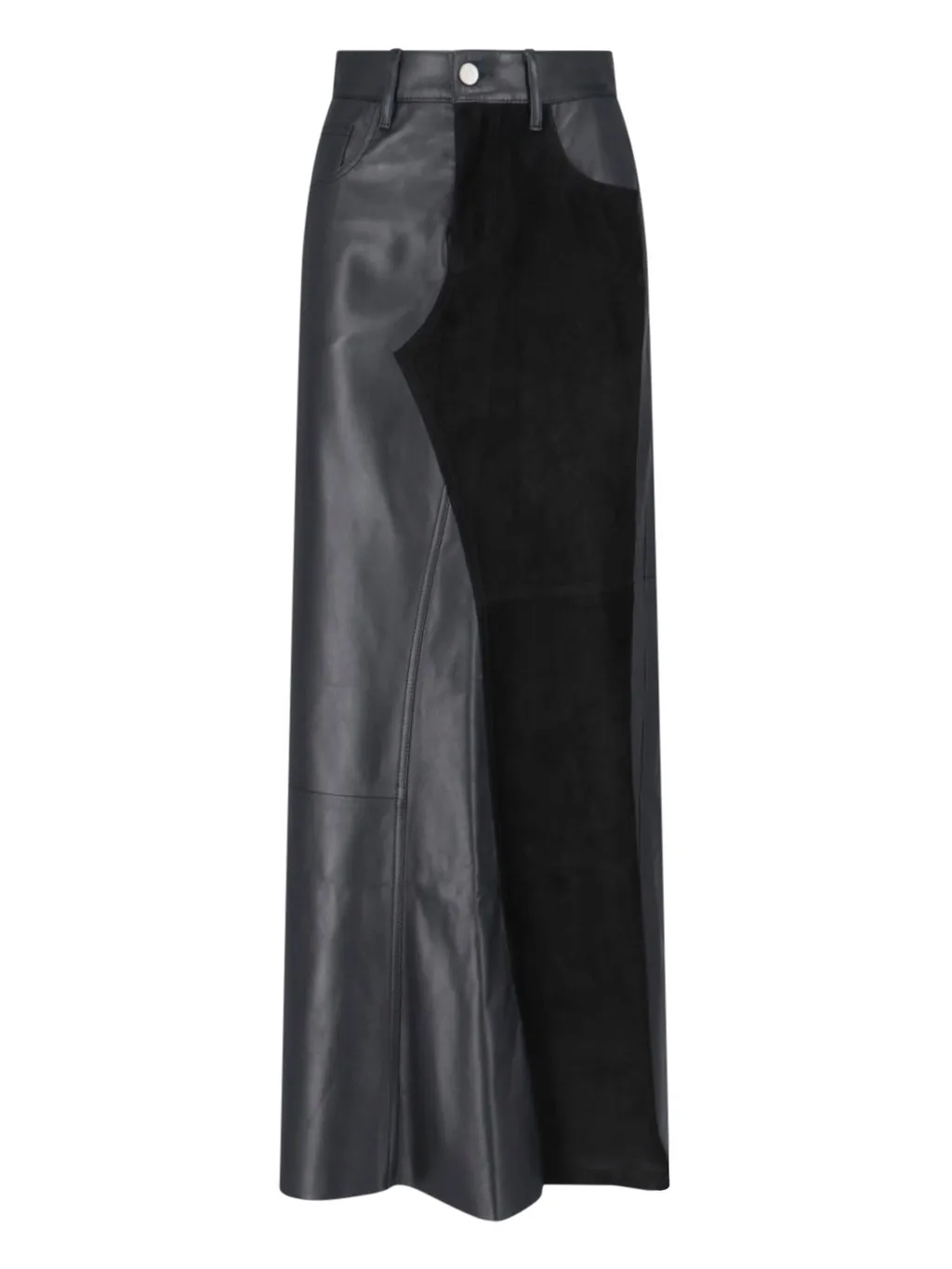 Panelled Leather Maxi Skirt