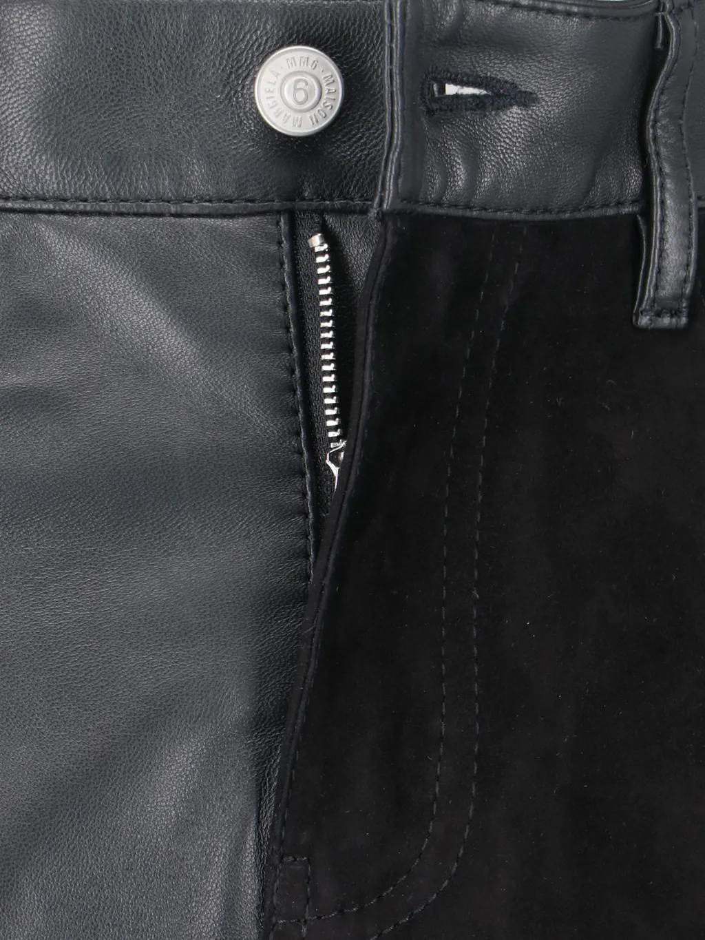 Panelled Leather Maxi Skirt