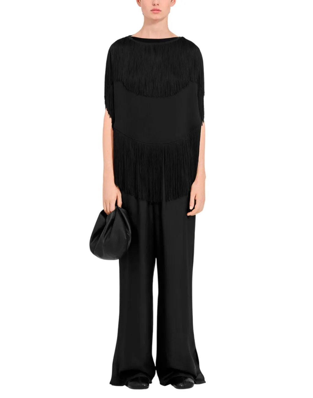 Boat Neck Fringed Top