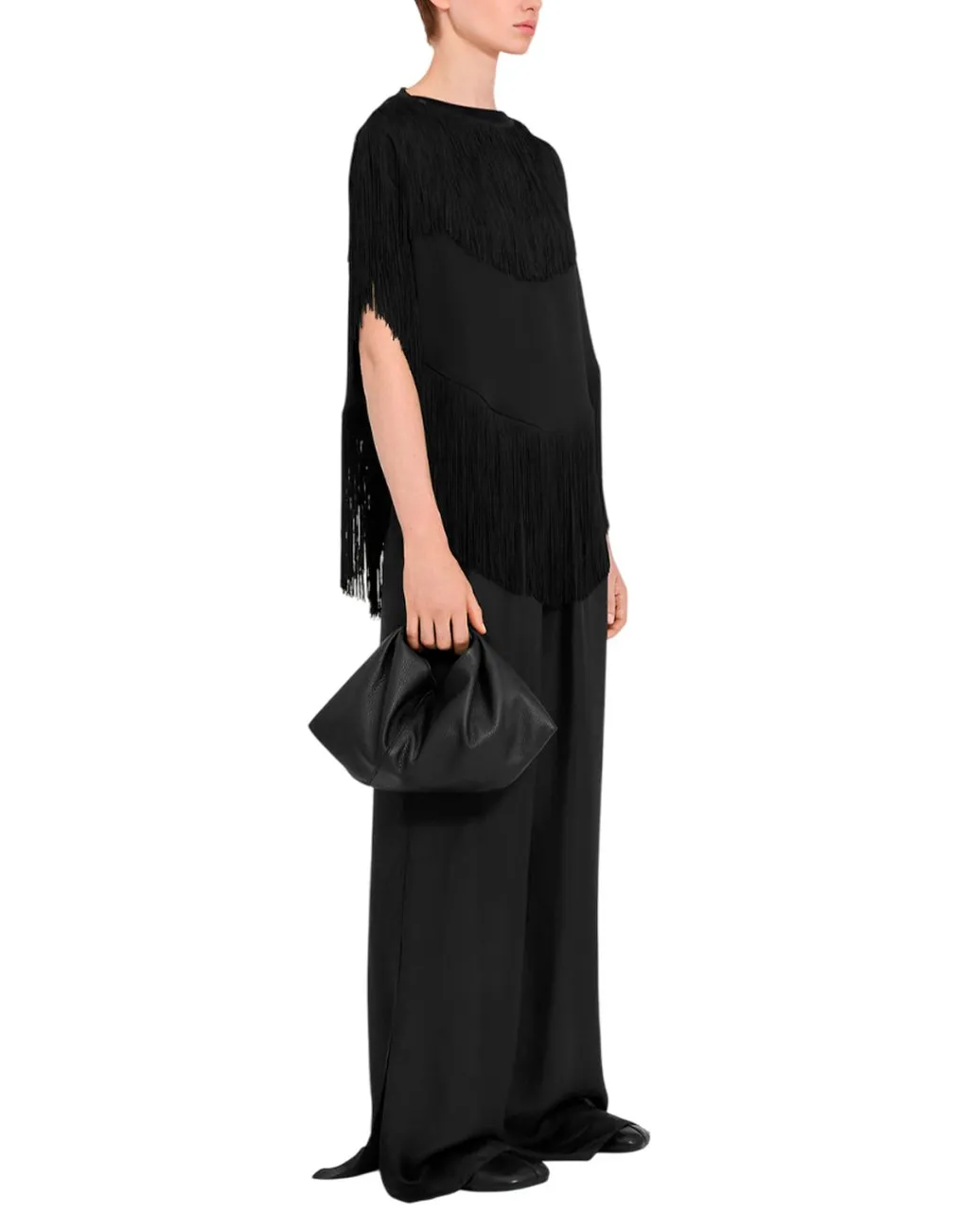 Boat Neck Fringed Top