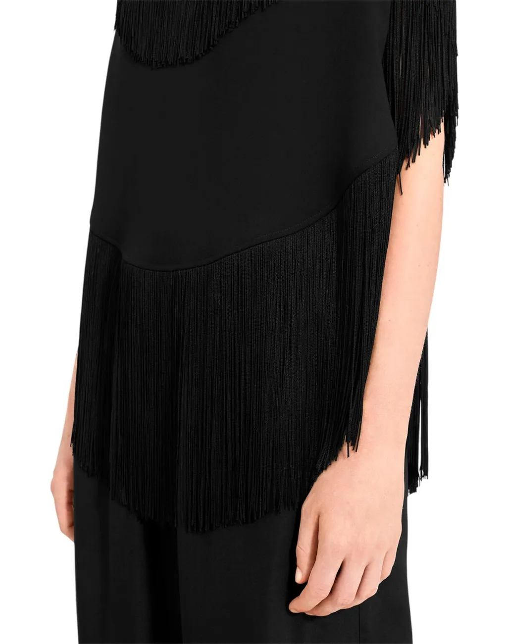 Boat Neck Fringed Top
