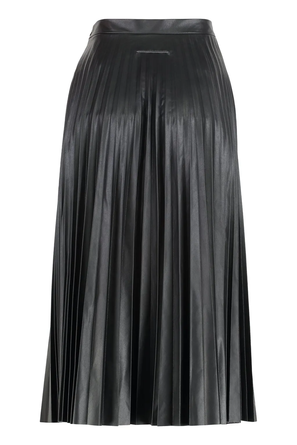 Pleated Faux Leather Skirt