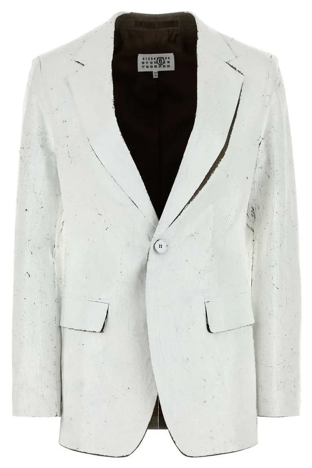 Cracked-Painted Single-Breasted Blazer