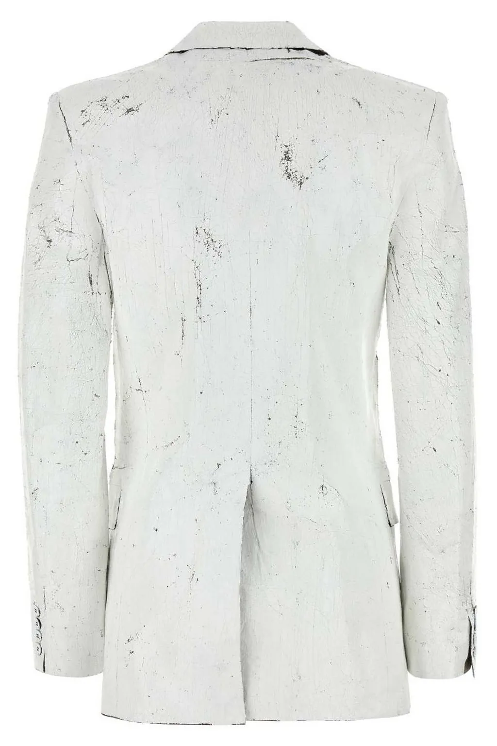 Cracked-Painted Single-Breasted Blazer