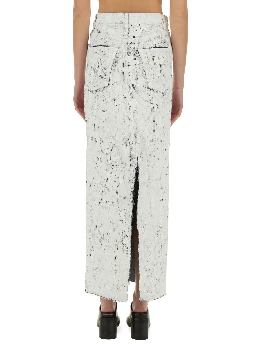 Rear Slit Midi Skirt
