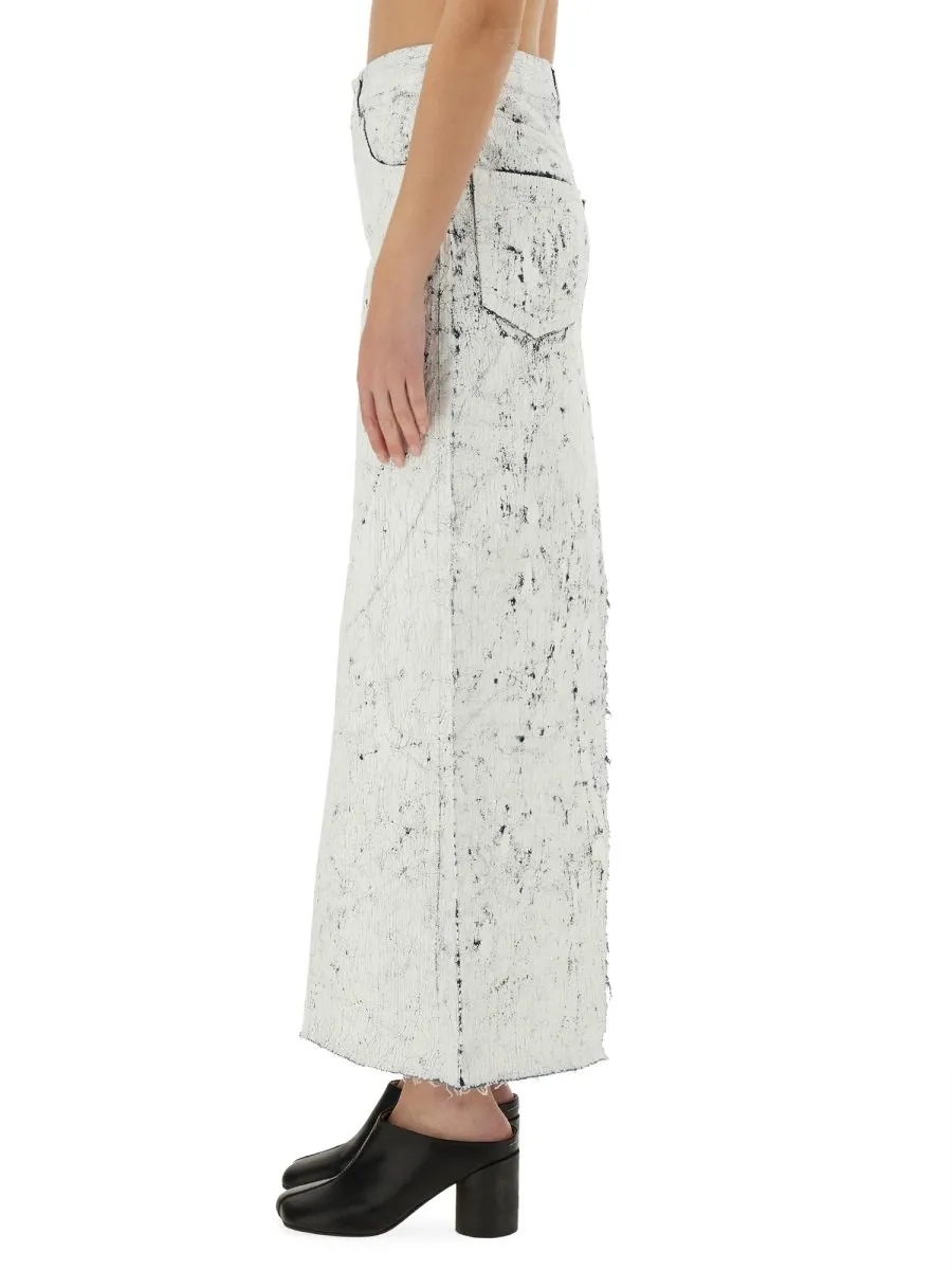 Rear Slit Midi Skirt