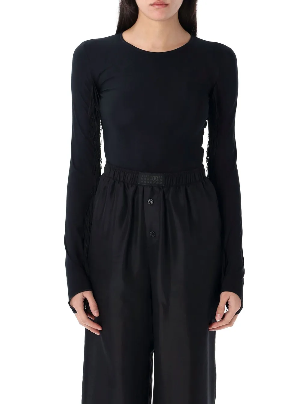 Crewneck Fringed Top