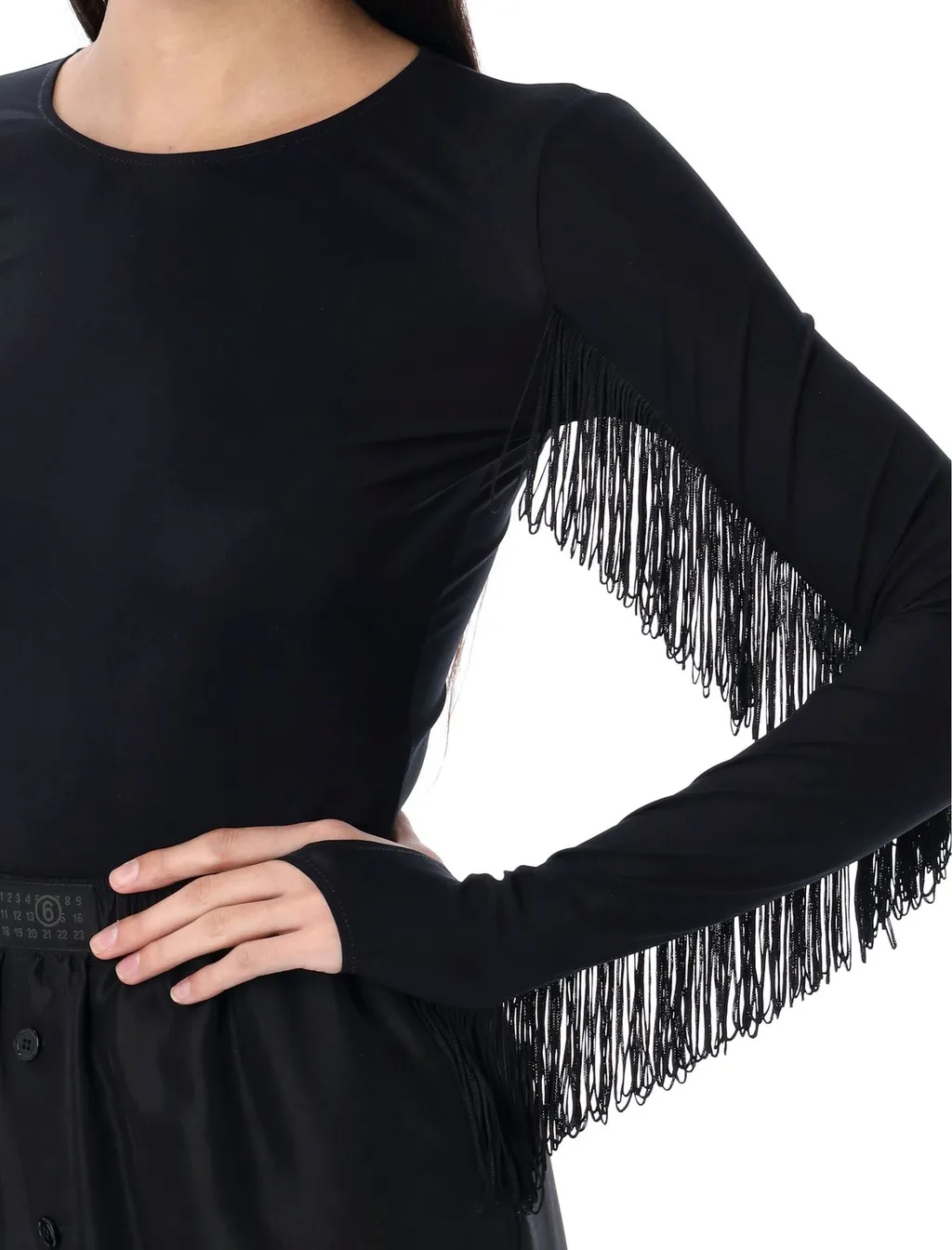 Crewneck Fringed Top