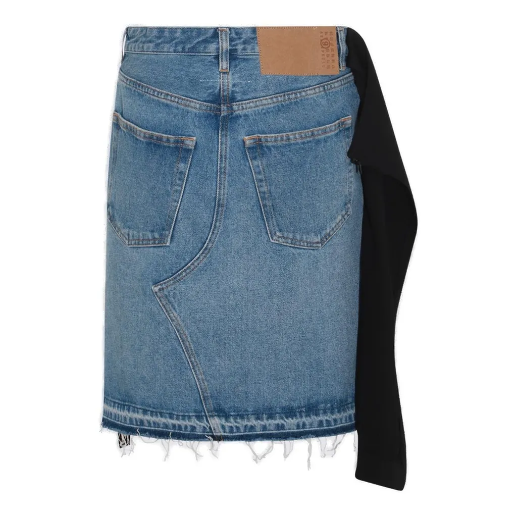 Panelled Denim Mini Skirt