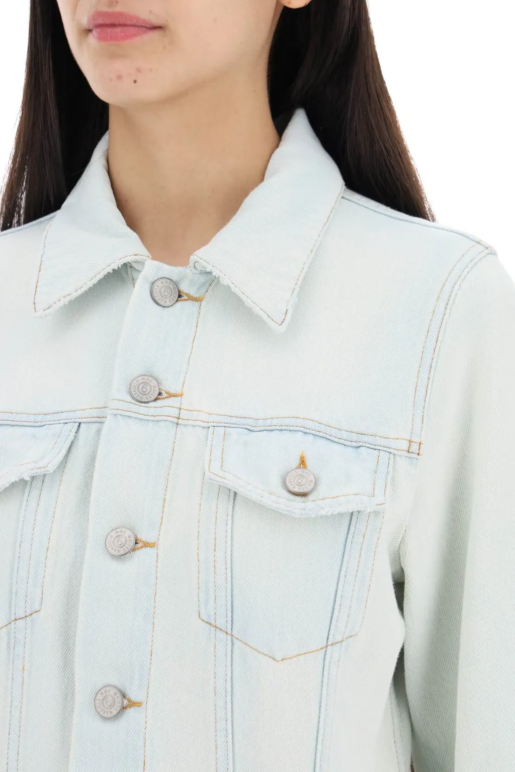 Denim Long-Sleeved Midi Dress